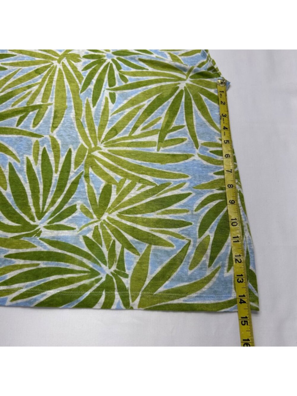Sigrid Olsen Tropical Leaf Print Linen Top & Wide-Leg Pants Set Green & Blue S - Picture 8 of 16